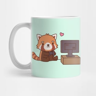 Cute Red Panda Loves Video Games Mug